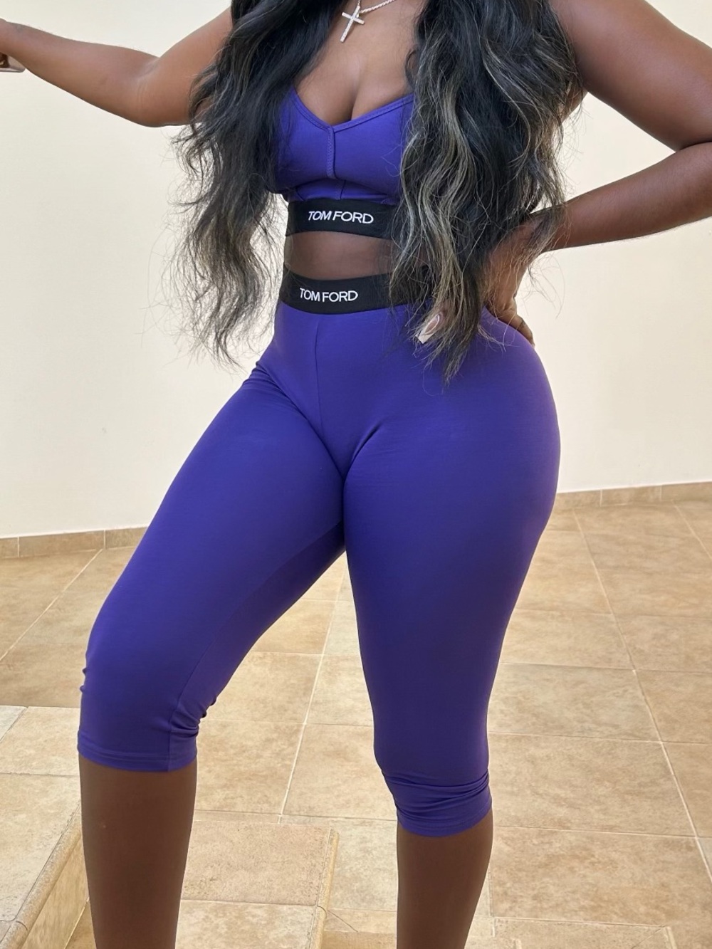 Tom Ford Violet Stretch Capri Jumpsuit